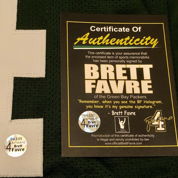 Brett Favre Signed “Gunslinger” Green Bay Packers Jersey Official F… - Picture 3 of 5